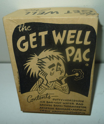 MID-CENTURY Gag Gift Rare HTF  ''THE GET WELL PAC'' GARVIN MILBIT MFG Co $1g OBO