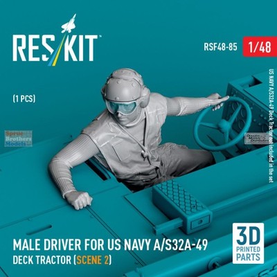 RESRSF480085F 1:48 ResKit Male Driver for US Navy A/S32A-49 Deck Tractor Figure