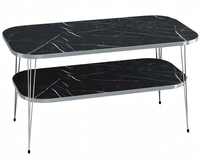 Moderner Schwarzer Couchtisch Aus Holz Mit Edelstahl-Design