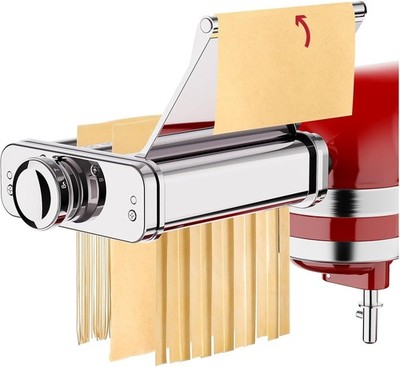 Edelstahl Nudelaufsatz Set für KitchenAid Standmixer, 3 in 1 Pasta Zubehör fü...