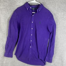 Ralph Lauren Shirt Mens Medium Purple Featherweight Mesh Long Sleeve Button Down