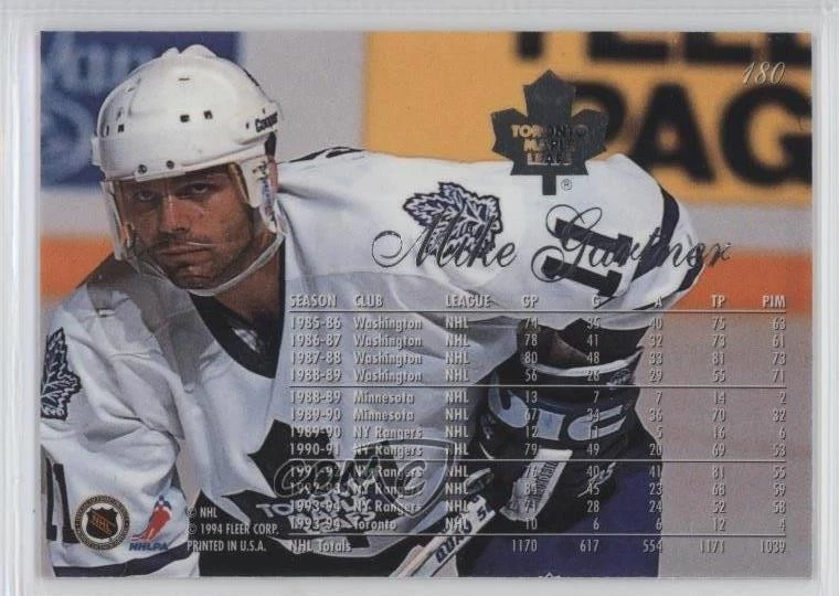 1994-95 Flair Mike Gartner #180 HOF - Image 2 of 2