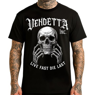 Vendetta Shirt Final Grip schwarz Herren S bis 5XL   Urban Skull Look TShirt