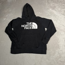 The North Face Hoodie Mens Medium Black Pullover Fleece Logo Sweatshirt TNF