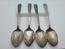 4 WM Rogers Mfg Co Presidential Spoons Harrison, Tyler, Polk & Taylor