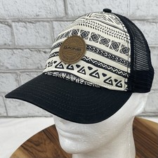 Dakine Kids Black White Aztec Print Adjustable Snapback Mesh Back Hat Cap