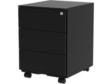 Meuble À Tiroirs Mobile RC2B Avec 3 Tiroirs, Noir - A