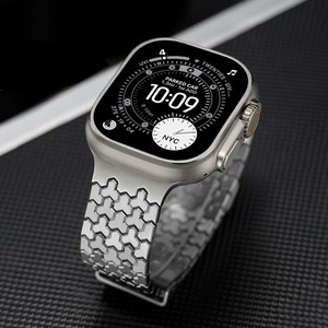 Bande magnétique en acier inoxydable pour Apple Watch Ultra 3 49mm 11 10 9 8 7 6 SE