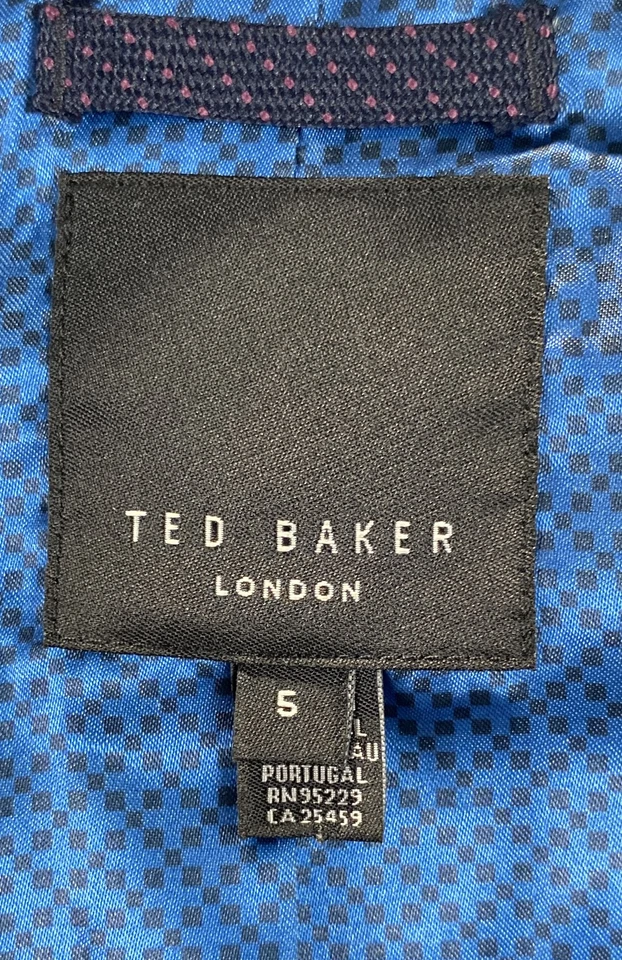 Ted Baker Dark Blue Wingwai Pindot Suit Vest Waistcoat Men's L - Image 3 of 4