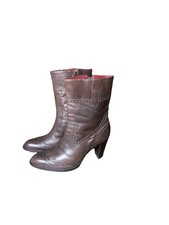 eddie bauer Woman’s Brown Lester Cowboy  Boot Ankle Zip  Size 8