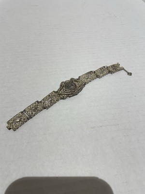 Greece Art deco Athens souvenir filigree silver bracelet, 15 gr