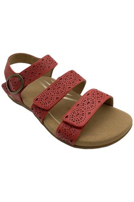 Aetrex Women's Laney Adjustable Arch Support Sandal Red