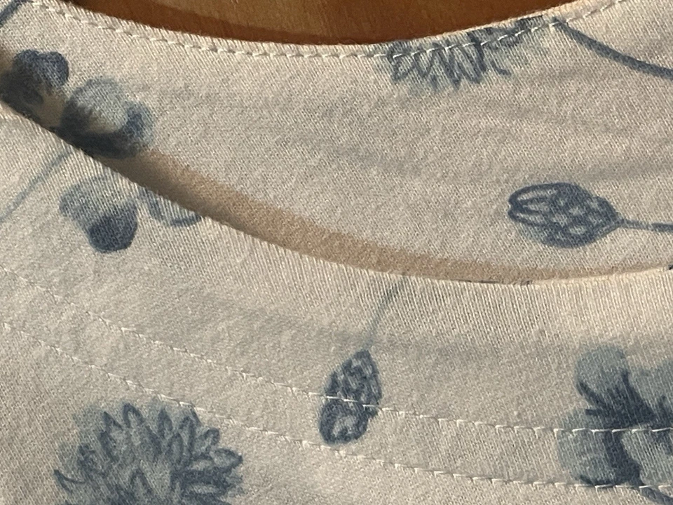 Camisón largo manga corta azul y blanco CRABTREE & EVELYN para mujer L 100 % algodón Foto 2 de 3