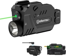 DEFENTAC Pistol Laser Light Combo 800 Lumens, Strobe Tactical Flashlight with Gr