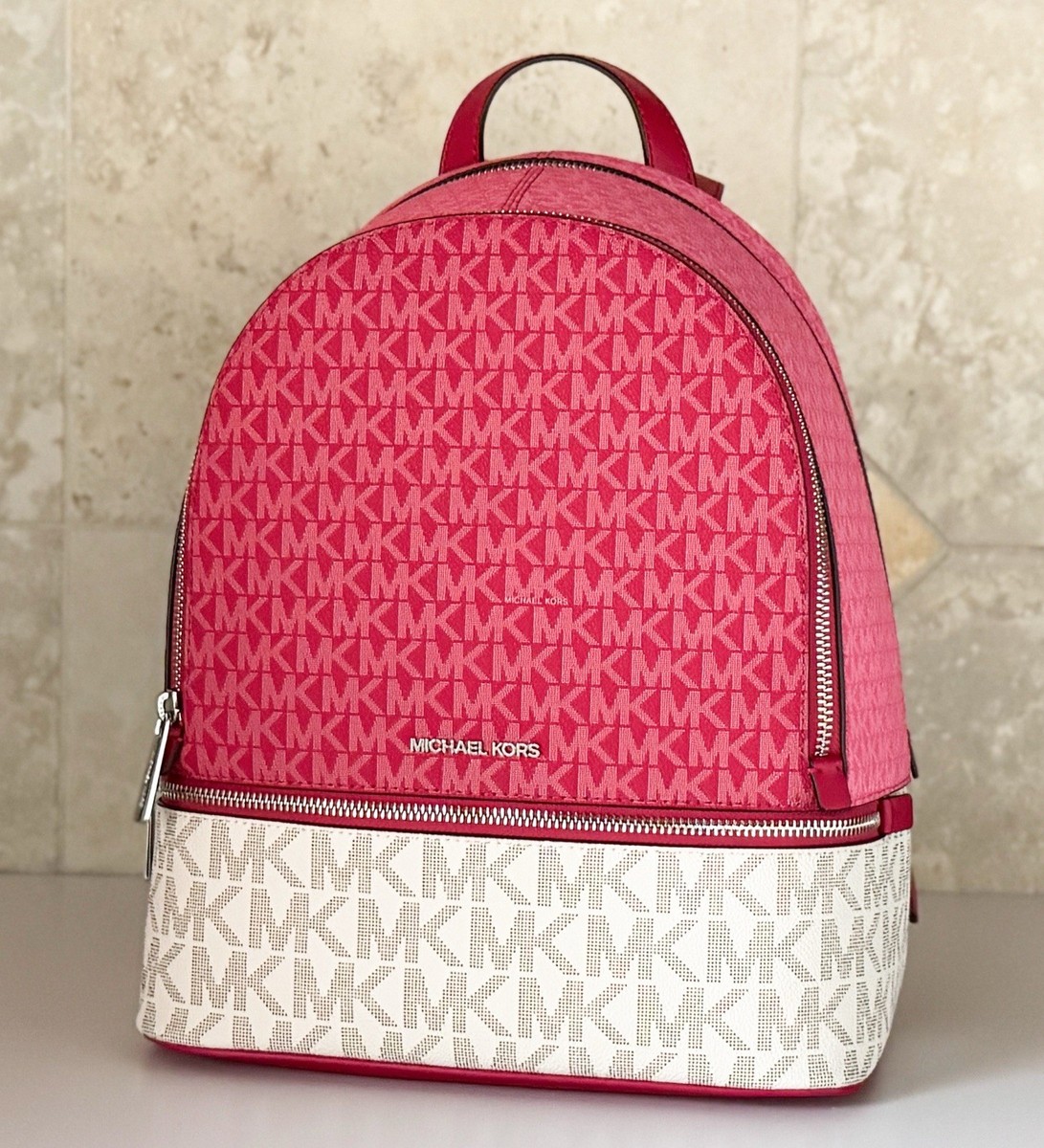 ? Michael Kors Rhea Zip Large Studded Leather Backpack - Raspberry ? MICHAEL Michael Kors | Bags | Michael Kors Rhea Zip Large  main image 4
