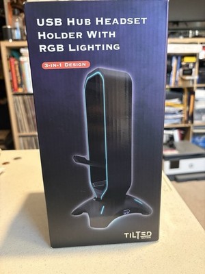TILTED NATION RGB Gaming Headset Stand with RGB and 2 port USB 3.0 Black