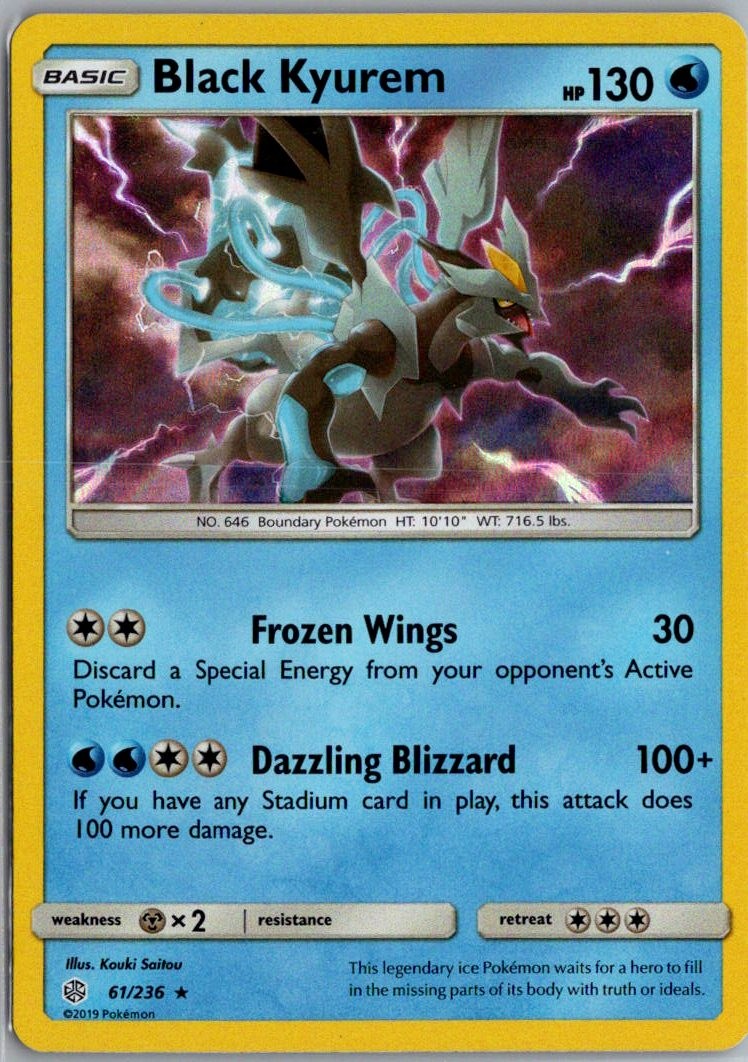 Black Kyurem 61/236 Holo Rare Pokemon Card SM - Cosmic Eclipse