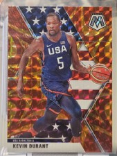 2019-20 Panini Mosaic USA Basketball Reactive Orange Prizm Kevin Durant #251