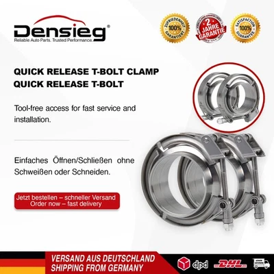 Densieg 2x Kit Bride V-Band 2.5" 63.5mm + Flanges Acier Inox Turbo
