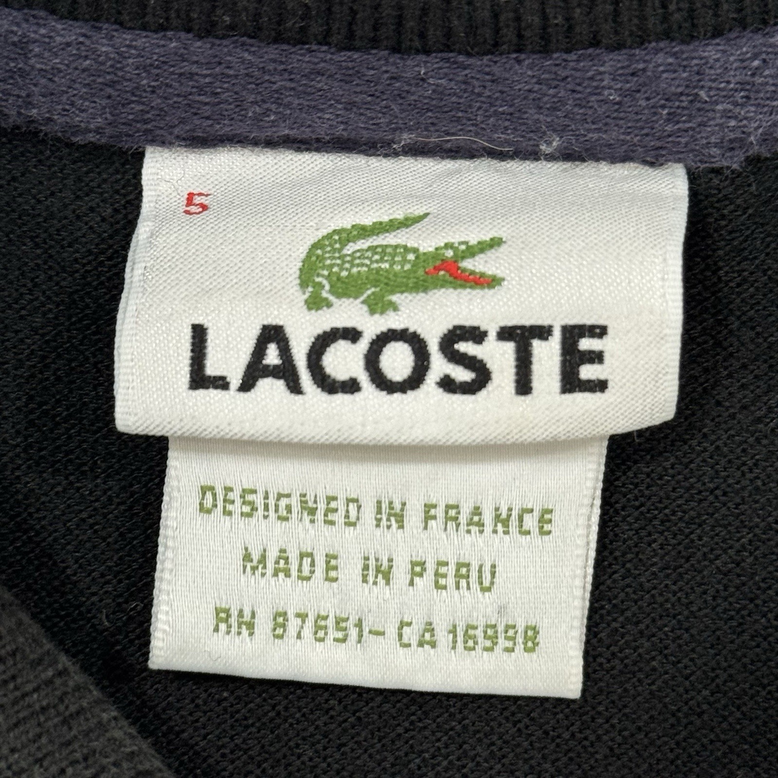 Lacoste Black Polo Pique Shirt Men’s Medium Classic Fit Big Croc Logo thumbnail 4