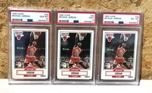 3 1990 Fleer Michael Jordan Chicago Bulls PSA 10 PSA 9 PSA 8 Consecutive Grades