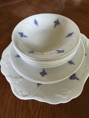 VTG ADDERLEY BLUE CHELSEA PORCELAIN FINE BONE CHINA 10PC SET