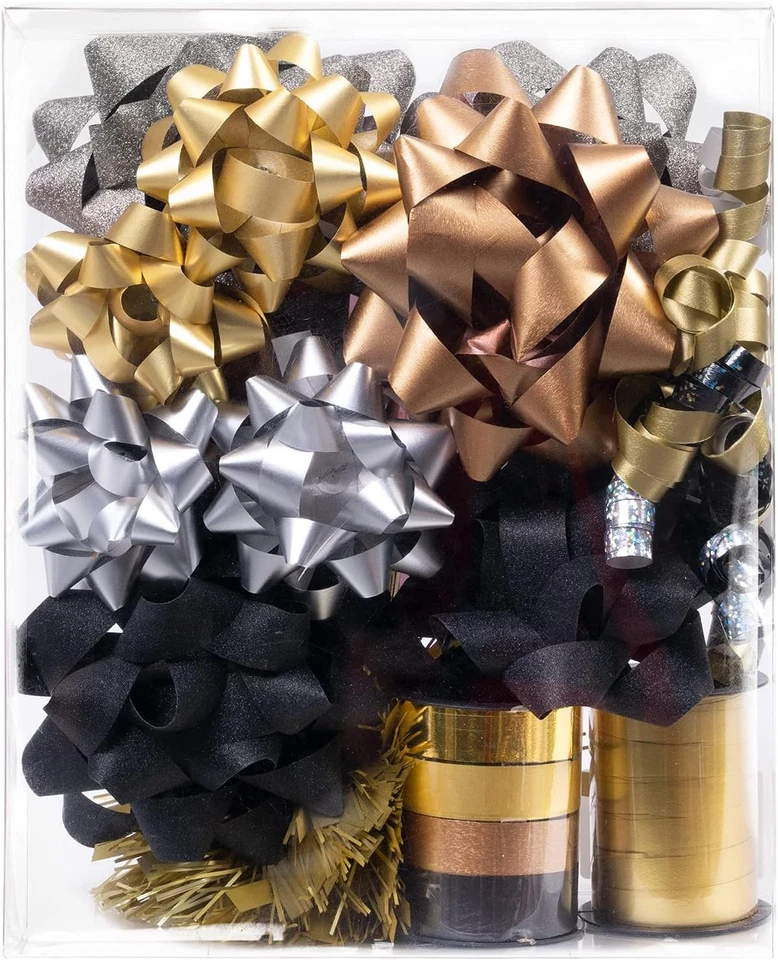 14-Piece Multi-Color Gift Bow & Ribbon Set - Image 3 of 4