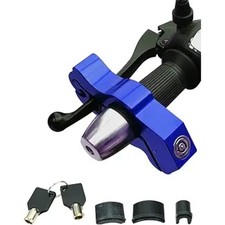 Motorcycle, Heavy Duty Anti Theft Adjustable Bike Handlebar Lock with 2 -Blue