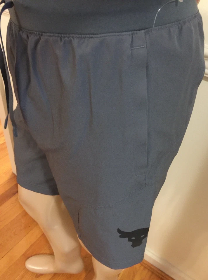 Hombres Under Armour UA Corto Pequeño 3 Bolsillos 1359119 Gris Imparable Project Rock Foto 3 de 4