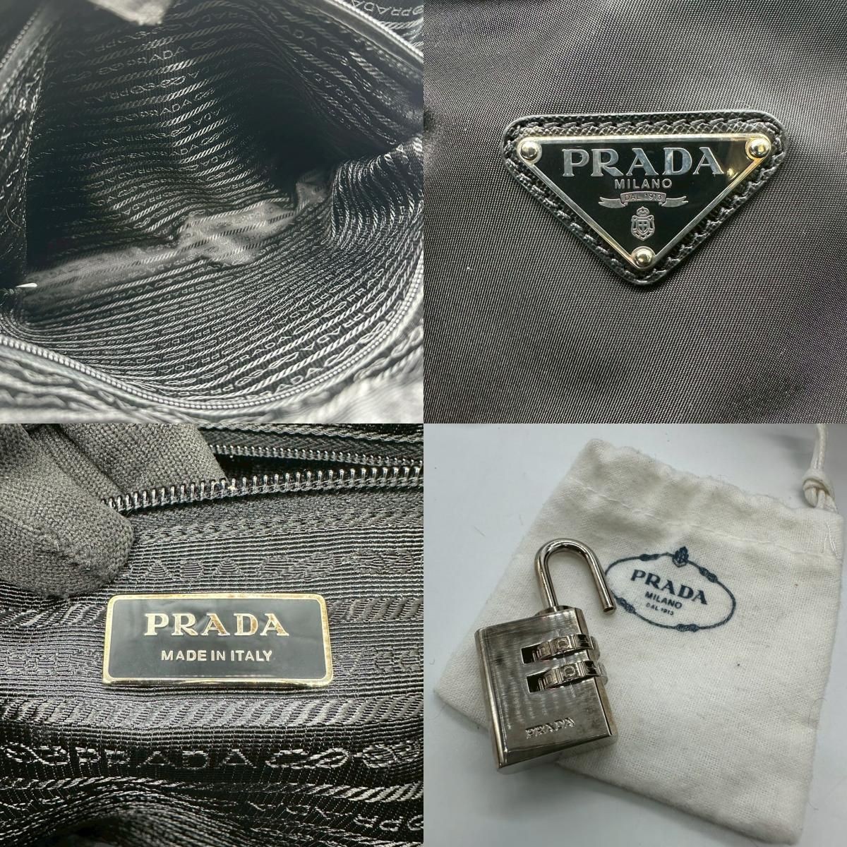 PRADA Triangle Logo Briefcase Business Hand Shoulder Bag Leather Auth R02139 thumbnail 9