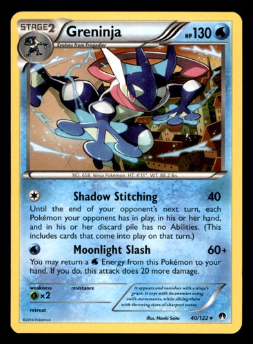 Greninja 40/122 Rare BREAKpoint Pokemon Near Mint
