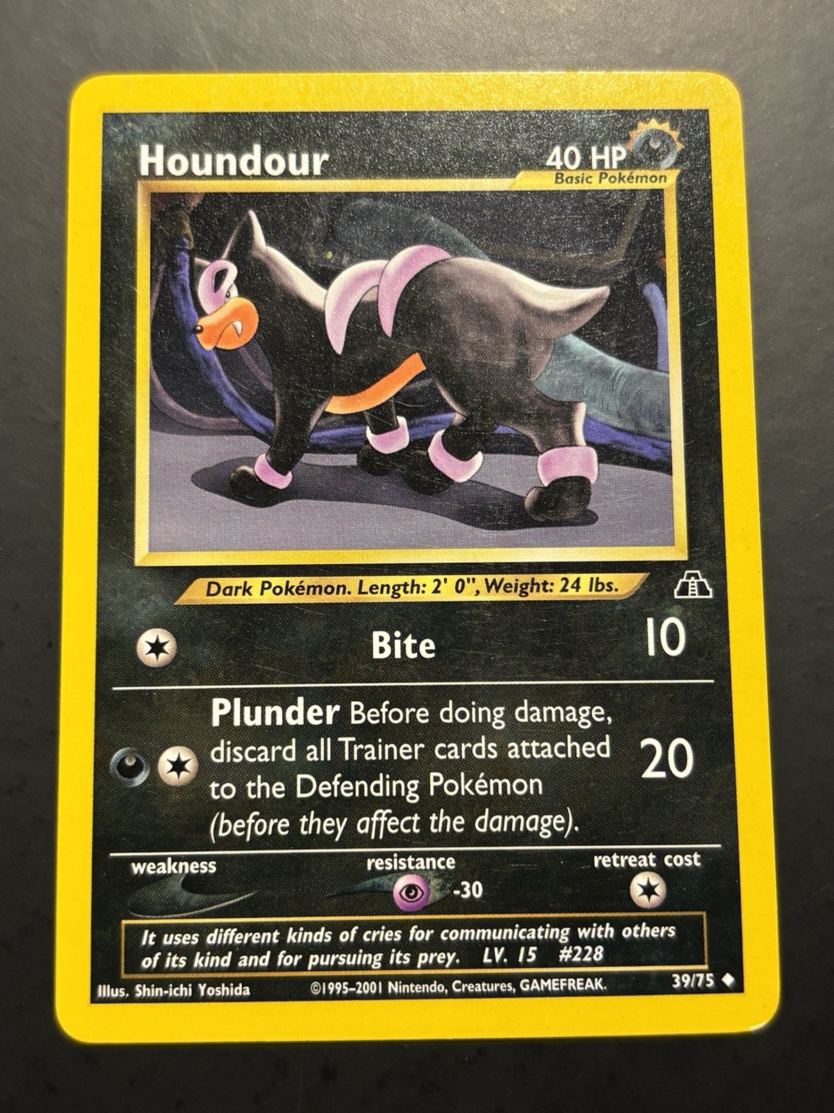 Houndour 39/75 LP Pokemon TCG Neo Discovery NM To LP