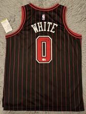 Coby White Signed Chicago Bulls Pinstripe Jersey Beckett COA NBA Autograph UNC