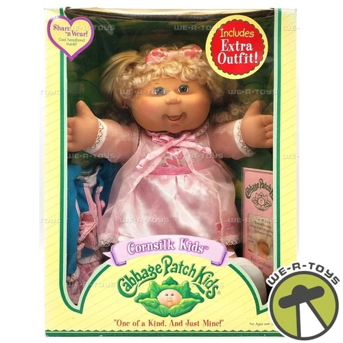 Cabbage Patch Kids Cornsilk Kids Doll Blonde Hair Pink Dress 2004