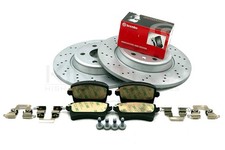 FOR AUDI A5 2.0 TFSI 07-17 DRILLED REAR BRAKE DISCS BREMBO PADS 300mm *SOLID*