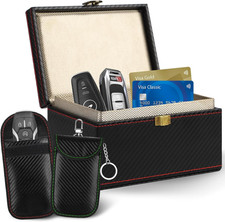 Faraday Box for Car Keys with 2 Faraday Bags, Signal Blocking Key Fob Protector