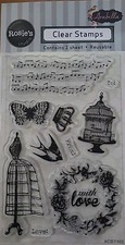 Clear Stamps - Music Bird Cage Butterfly Love