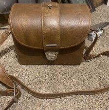 Marsand Leather Camera Hard Case Shoulder Strap Top Carry Handle Zipper With Key