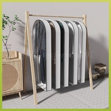 5PCS 60'' Long Hanging Garment Bags for Closet Storage Gusseted Clear Dress Bag