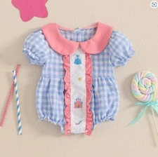 NEW Princess Cinderella Baby Girls Sleeveless Ruffle Romper Jumpsuit