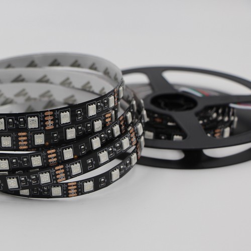 Black PCB 5050 SMD RGB LED Flexible Strip Light 60led/m tape lamp 12V Tape lamp - Picture 3 of 48