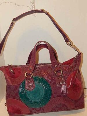 Coach Ashley Pieced Patchwork Satchel w Strap Shoulder Bag Rare