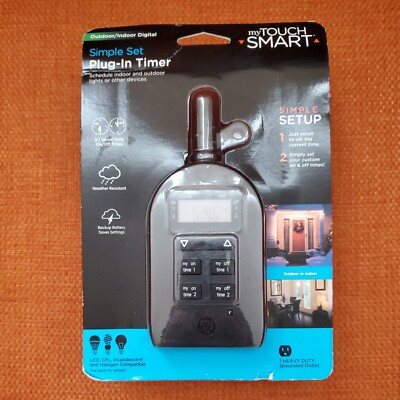 JASCO My Touch Smart Simple Set Outdoor/indoor Digital Plug -in Timer