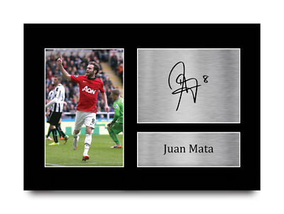 Juan Mata A4 Man United Gifts Printed Autograph Picture for