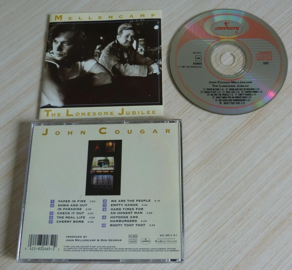 RARE CD ALBUM THE LONESOME JUBILEE JOHN COUGAR MELLENCAMP 10 TITRES 1987 - Photo 1/1