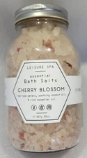 Leaisure Spa Essential 32oz Bath Salts Cherry Blossom Cruelty Free Made USA 