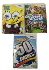3 Wii games SpongeBobs Truth or Square- Summer Sports- Around the World 50 Games