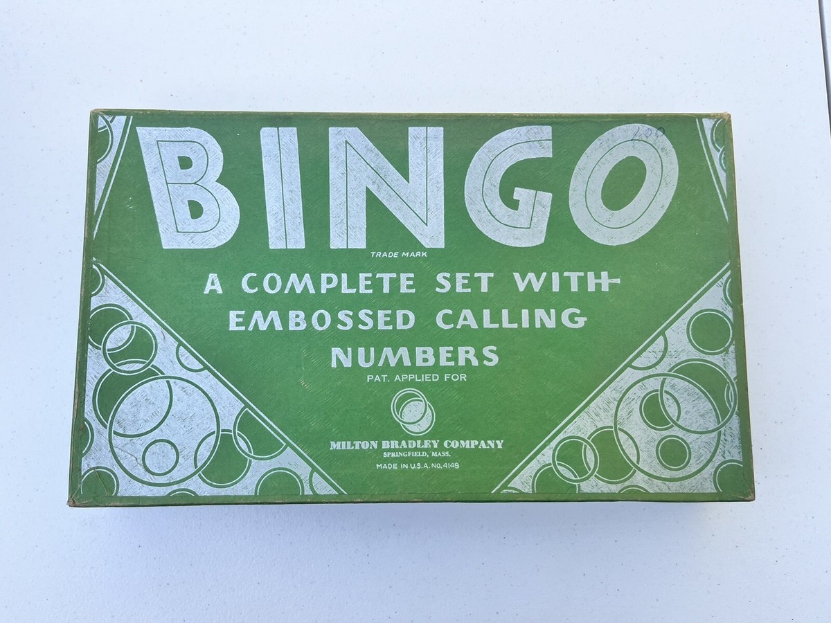 Vintage Bingo Game 1930s Milton Bradley #4148 Wood Pieces Cards