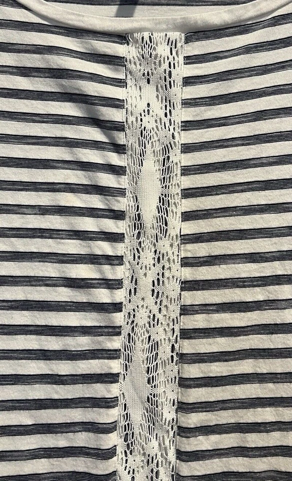 Top Jones New York Signature Talla 2XL Negro Blanco Rayas Encaje Slouchy Manga Gorra Foto 4 de 4