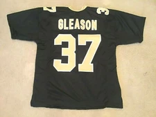 UNSIGNED CUSTOM Sewn Stitched Steve Gleason Black Jersey - M, L, XL, 2XL